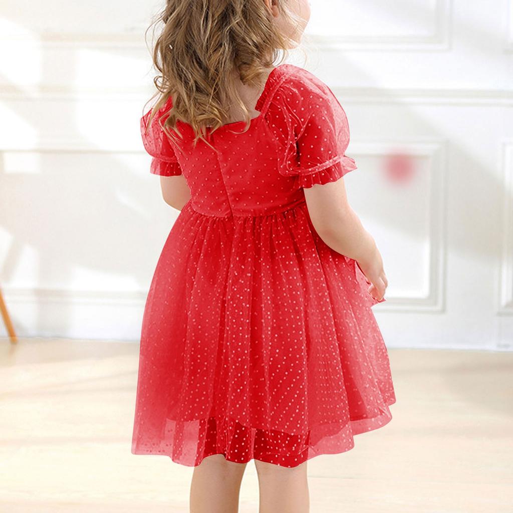 Children's Fashion Puff Sleeve Princess Dress Mesh Dress