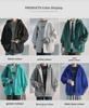 Men's Hong Kong Fashion Zip-Up Cardigan: Loose Hooded Jacket, Trendy Autumn Solid Color Top