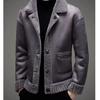 He & Pin Hui Men's Double-Sided Wool Jacket: Loose Fit, Lapel Design, Non-Pilling, Drop Shoulder, Versatile Winter Wear