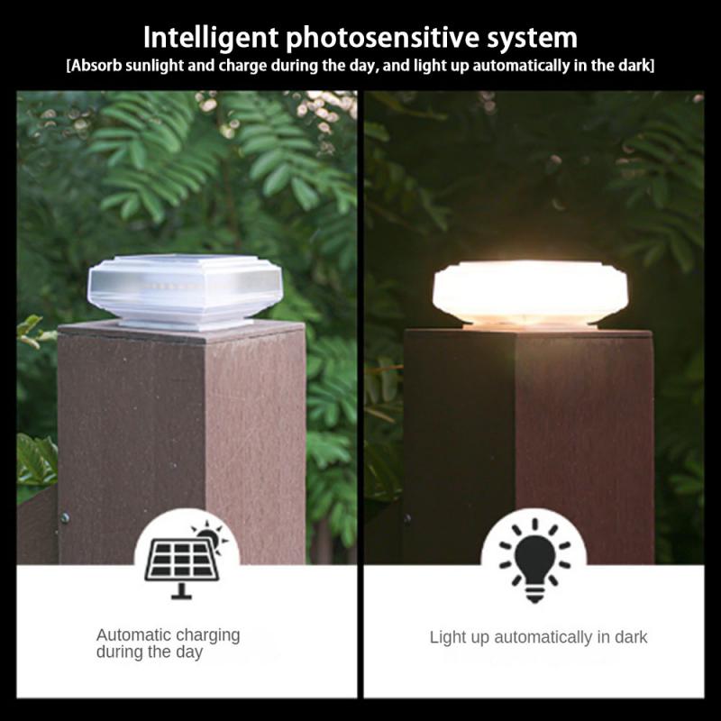 Outdoor Lamp Large Capacity Battery Garden Gate Post Square Waterproof Outdoor Lighting Garden Lights Simple And Easy To Install