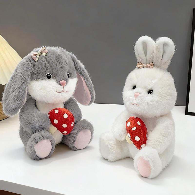 Cute Bunny Plush Toy Girly-Hearted Plush Doll Carrot Rabbit Pillow Scarf Rabbit Sleep Comfort Toy Children's Birthday Gift for G
