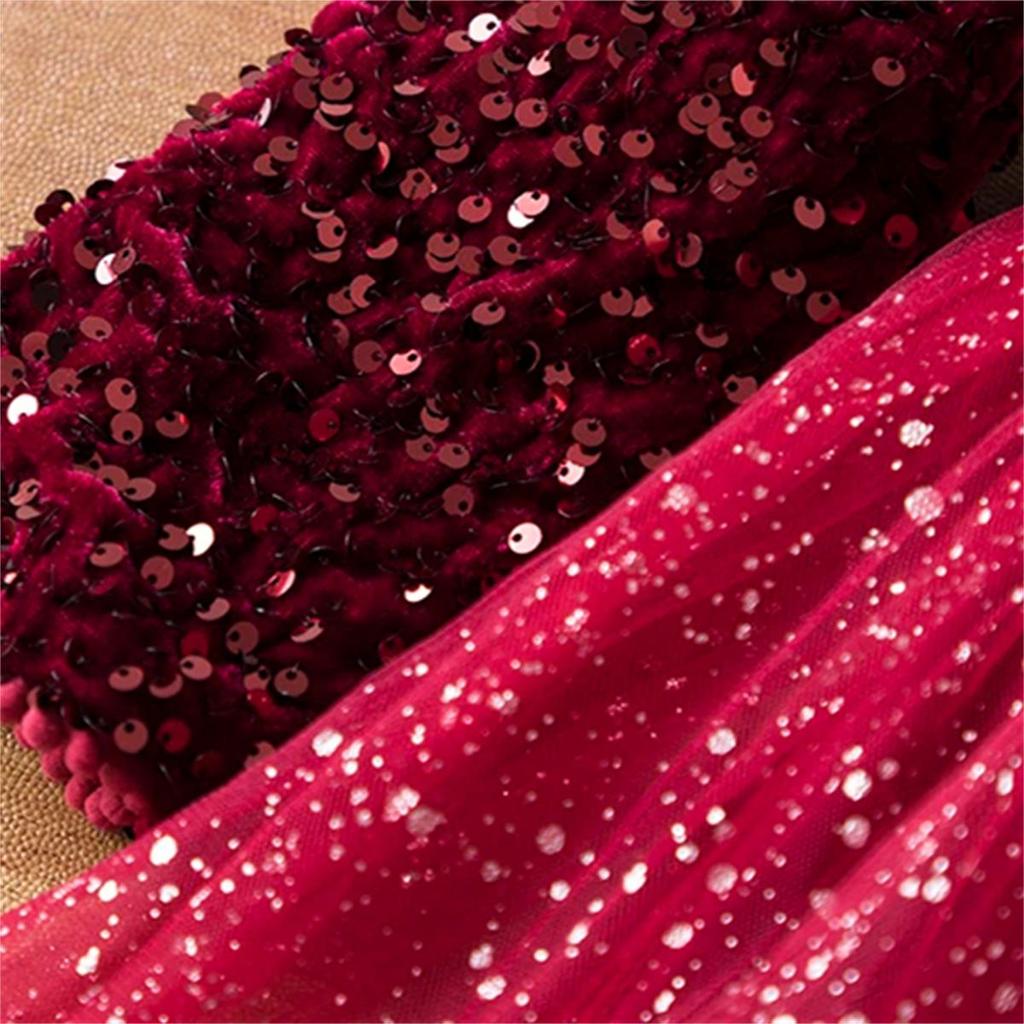 Rochii de petrecere prințesă pentru fete cu paiete pentru 3-8 ani, aniversare, nuntă, seară, rochie de bal de primăvară, toamnă, rochie cu mânecă lungă pentru copii