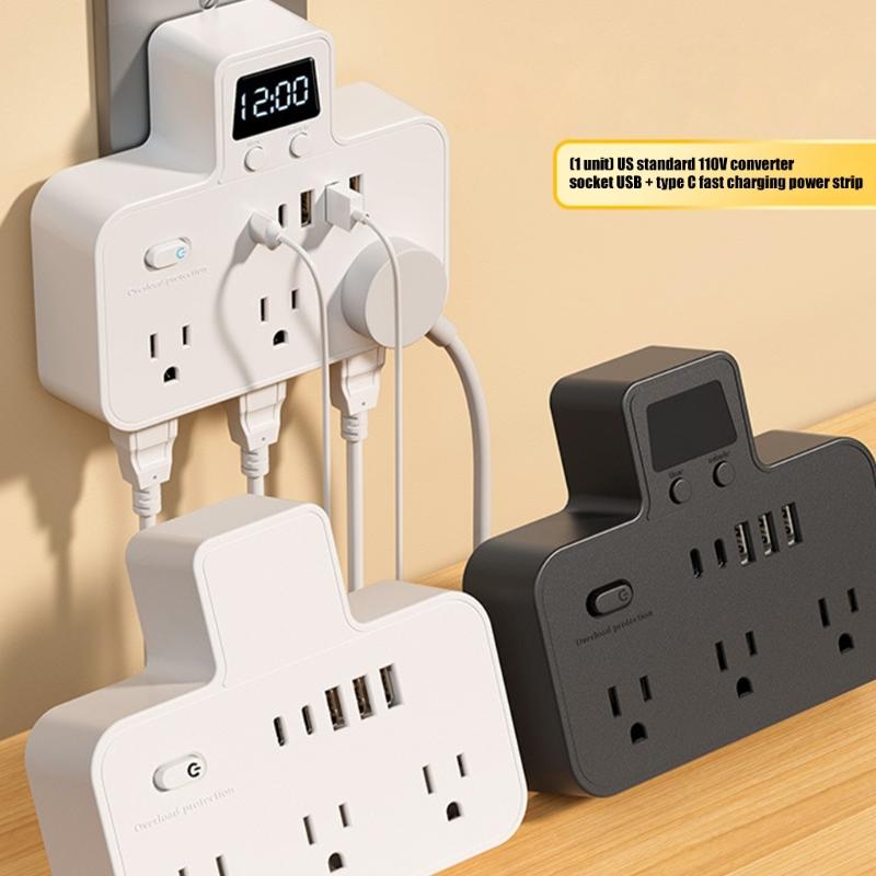 Multiple Outlet Extenders Two USB C Ports Advanced Charging System Power Guards Easy to Carry for International Journey