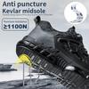 Steel Toe Anti-Puncture Safety Shoes Man Rotating Button Breathable Slip Resistant Tread Work Sneakers Construction Working Boots