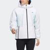 Adidas Geometric Pattern Logo Printed Hooded Zip Jacket Women Jackets White HC0283