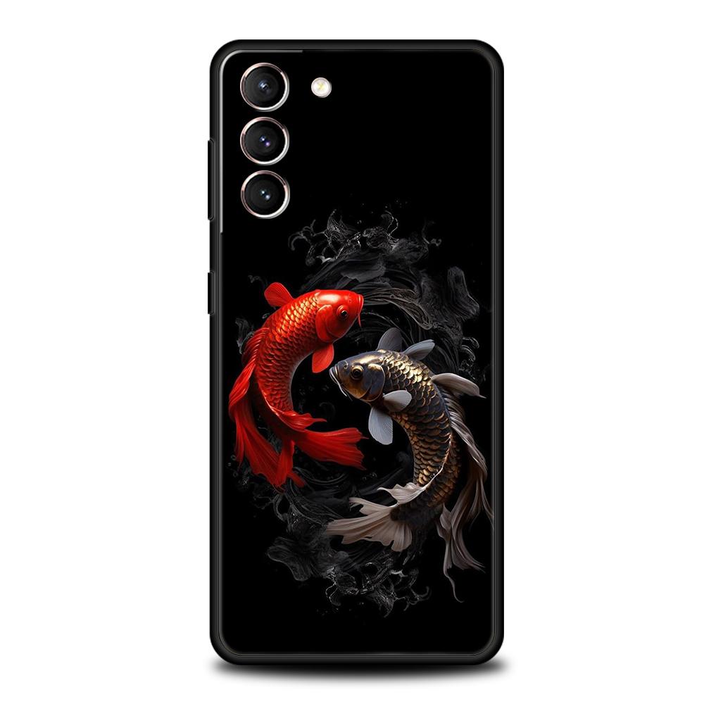 

Koi Carp Phone Case For Samsung Galaxy S25 S24 S23 S22 Ultra S20 S21 FE 5G S10 S9 Plus S10E Soft TPU Cover Samsung S24
