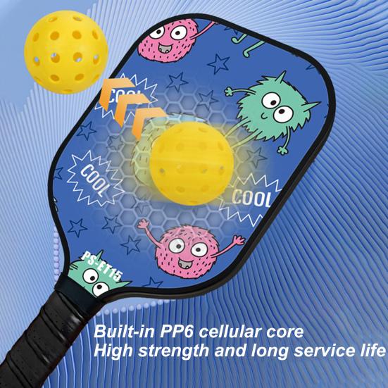 Copii Pickleball Paddle Cartoon Print Fibră de sticlă Ușoară Copii Pickleball Rachetă Pickleball Accesorii Cadou de aniversare