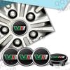HSW2  4Pcs V VRS Logo Car Tire Wheel Center Hub Caps Decor Stickers For Skoda Octavia 1 2 3 Kamiq Superb Rapid Kodiaq Karoq Fabia