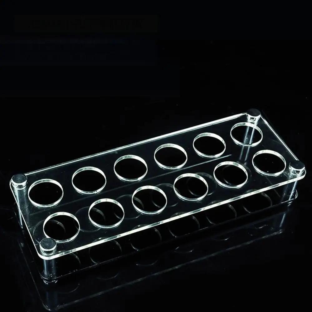 Průhledný akrylový držák na pohárky 32/38mm kulatý otvor Držák na vinné sklenice Černá základna Více přihrádek Podnos na podávání pohárků Bar