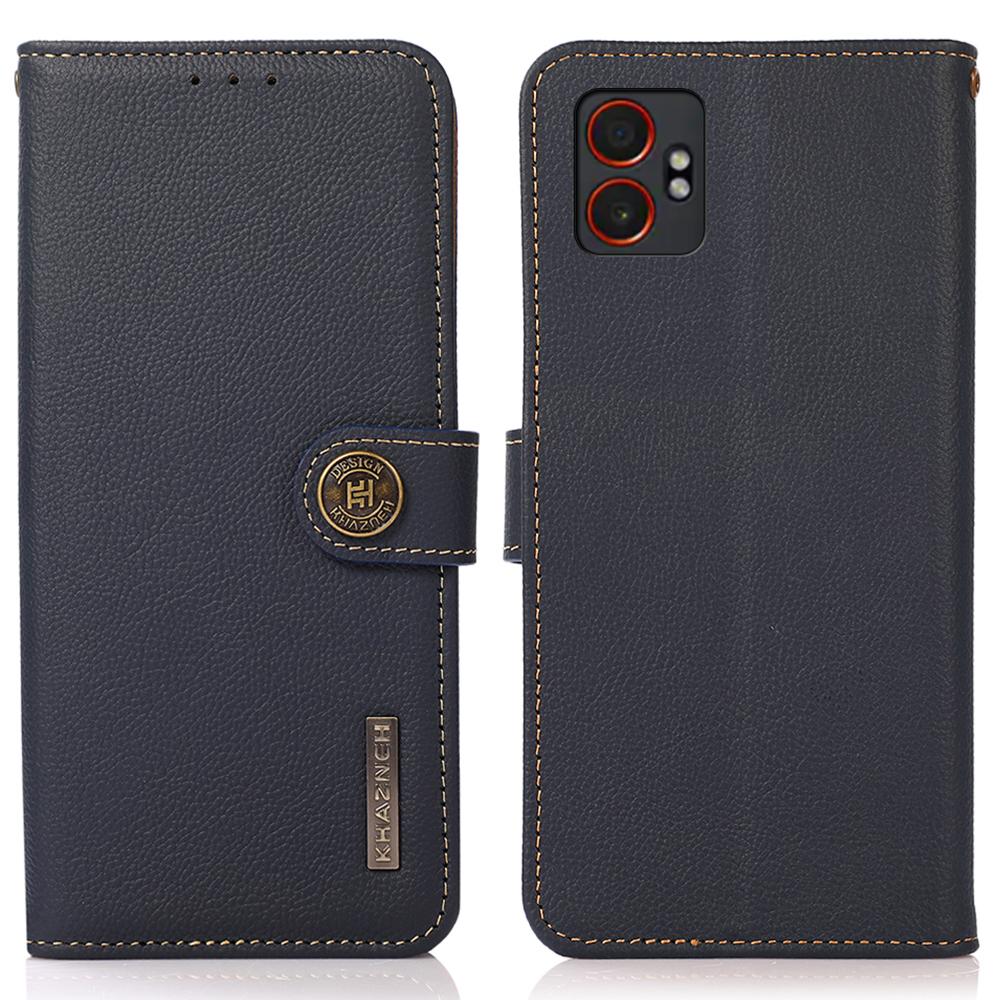KHAZNEH for Samsung Galaxy XCover7 Pro Case Genuine Cow Leather Wallet Phone Cover