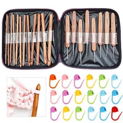 20pcs Bamboo Crochet Hook Set Yarn Crochet Hook Household for Beginners & Experieced Crochet Lovers Sewing And Weaving Tools TMZ