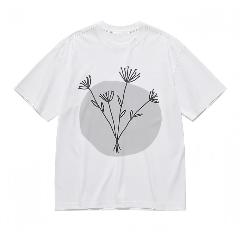 

Men s Soft Breathable All Season Classic T-Shirt Minimalist Line Dandelion Tee M
