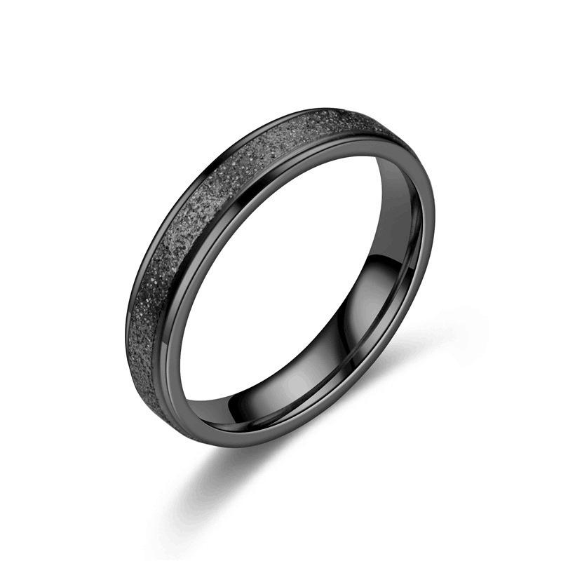 Europe and the United States popular fashion titanium steel matte ring women's popular simple plain ring couple ring cross-border
