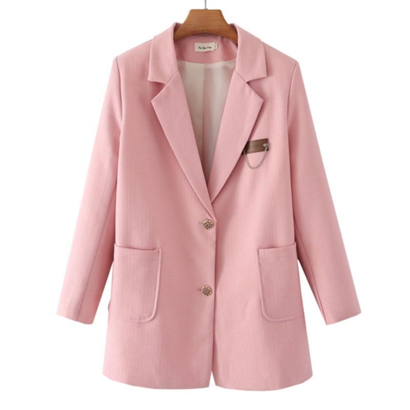 Blazer Da Donna Abbigliamento Taglia Forte Autunno Elegante Chic Giacca da Abito con Colletto Sartoriale Moda