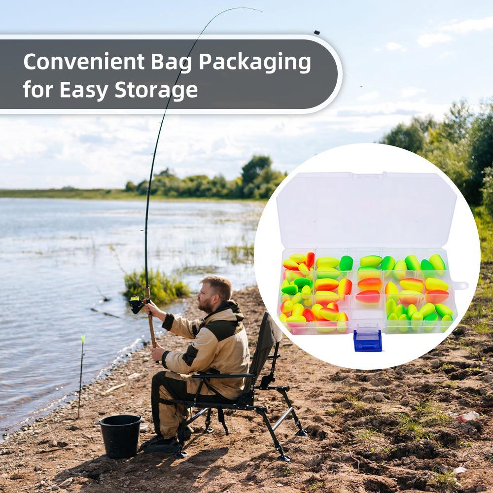60PCS Bright Color Fly Fishing Floats Lightweight Fishing Bobbers Fishing Floats  For Fishing