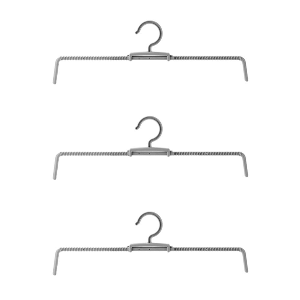 3pcs Multifunctional Stainless Steel Spring Clothes Hanger Clothes Drying Rack Closet Storage