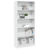 VidaXL Bookcase High Gloss White 80x24x176 Cm Engineered Wood, Bookshelf, Book Holder, Book Support, Cabinet 858308