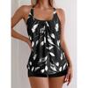 2026 Sexy Strappy Tankini Floral Printed Swimsuit Women Two Pieces Shorts Swimwear Female Bathing Swimming Suit Beachwear Summer