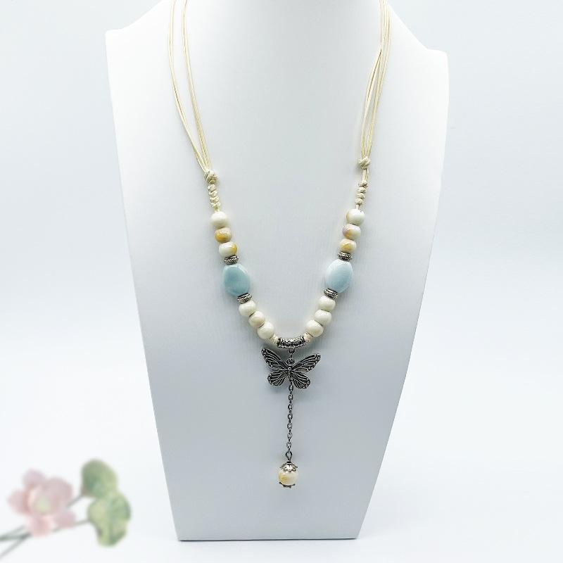 Accessories, Jewelry, Woven Beaded Sweater Chain, Ceramic Necklace, Female Niche Feeling Does Not Fade
