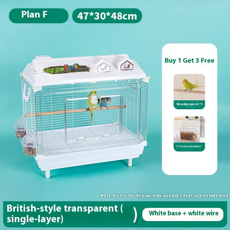 

Clear Acrylic Bird Cage Large Parrot Villa for Budgie Cockatiel Lovebird Finch Landscape Transparent Viewing Cage