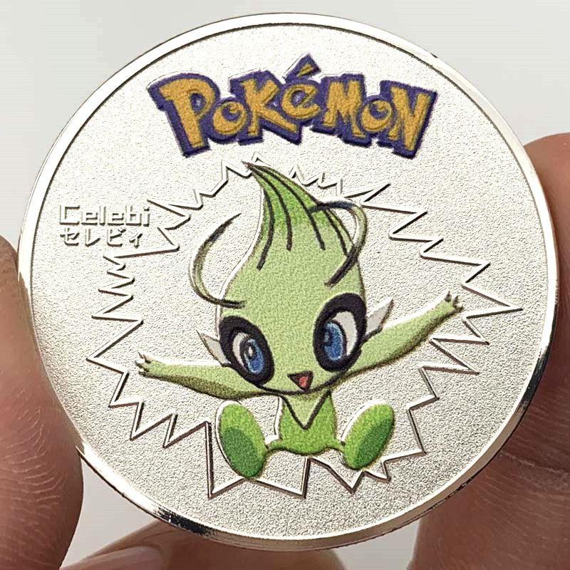 Krásná a vynikající kolekce mincí Pokémon s Pikachu, Gyaradosem, Enteiem, Mewtwoem a Celebi