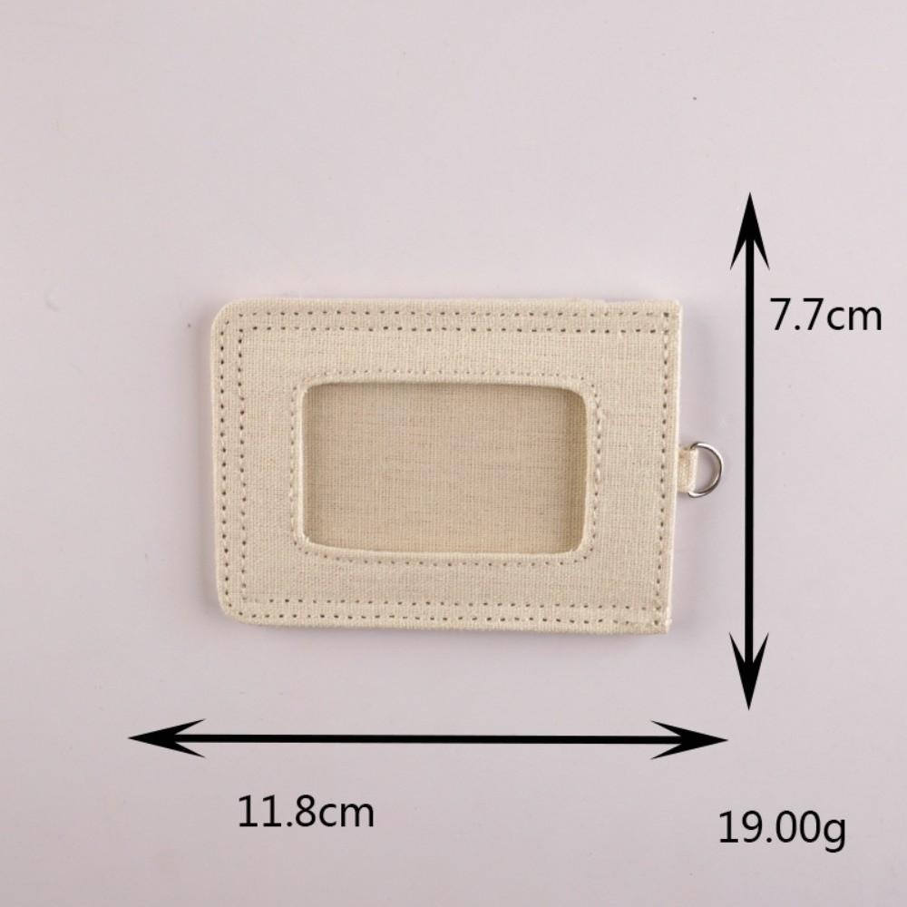 

Fashion Canvas ID Badge Card Holder Card Storage Solid Color Card Holder Case Multi-Functional Credit Card Holder Work ID бежевый