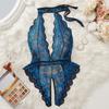 Transparent Women's Open Crotch Backless Temptation Jumpsuit Exotic Deep V Hollow Bodysuit Crotchless Lingerie Erotic Costumes