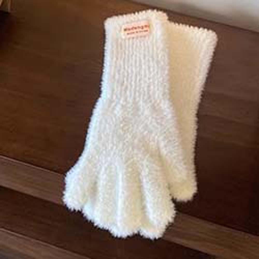 Y2K Candy Color Gloves Faux Rabbit Hair Anti-cold Mittens Soft Plush Finger Gloves  Gifts