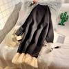 Women's Autumn Solid Color Mid-length Gentle Sweater Ladies Knitted Elegant Bottoming Shirt Long-sleeved Round Neck Dress