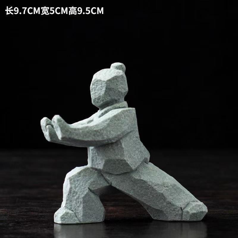 New Chinese Style Tai Chi Kung Fu Martial Arts Character Creative Ornaments for Home, Desktop, Tea Table Decorations