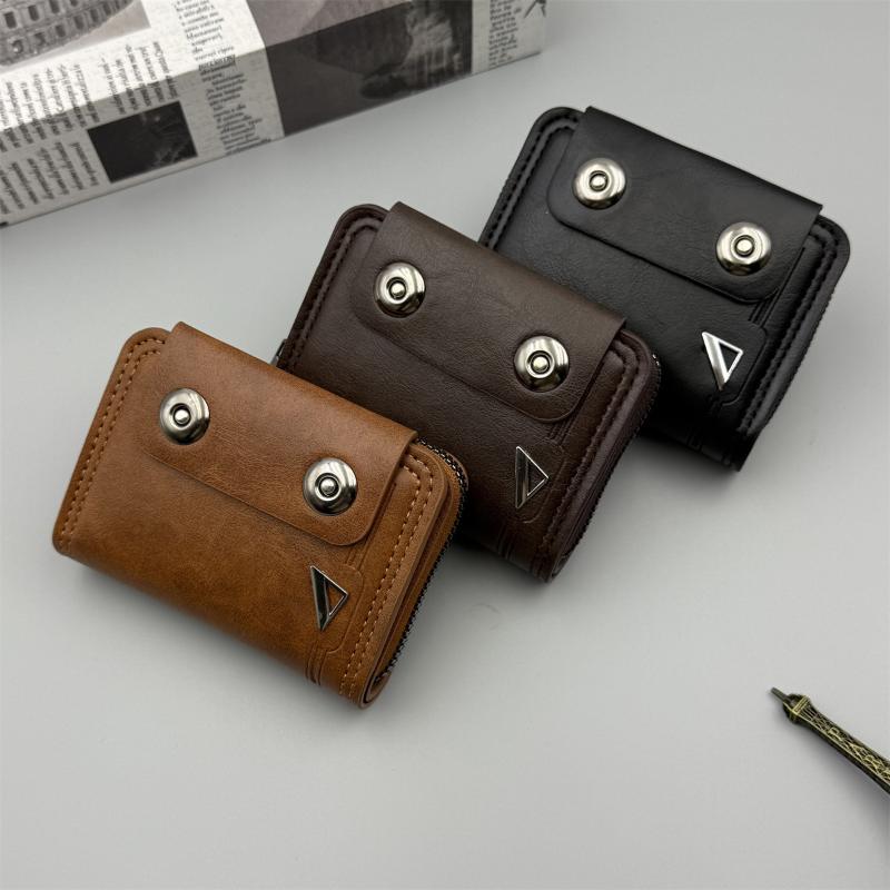 Portable Retro Women Wallets Soft Pu Leather Multi-Card Coin Purse Business Card Case Short Zipper Card Bag Pouch