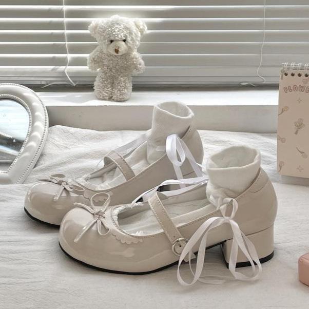 Summer Ice Cream Color Shoes Women's 2025 New Thick Heel Non-slip Mary Jane Small Leather Shoes Lolita JK Single Shoes