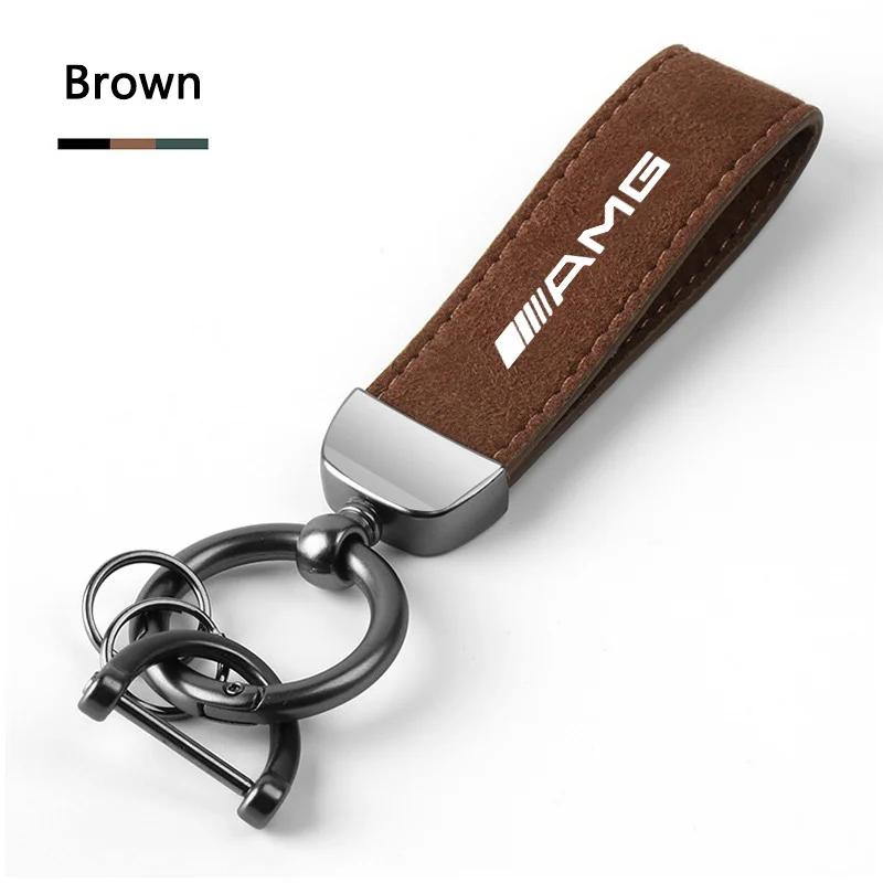 GLC GLB Leisure Leather Car Keychain Auto Keychain Car Styling Accessories For Mercedes Benz AMG W204 W205 W203 W211 W212 W213