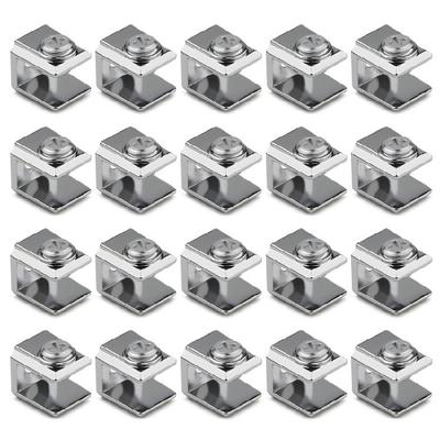 20 Stück Dickwandige Glasplatten-Klammern Edelstahl-Winkel für 3-8mm Regale Büroabtrennungen Montage
