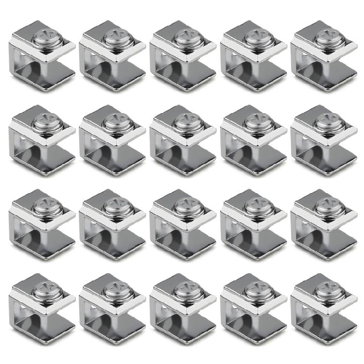 

Square Glass Shelf Mounting Clip 20Pcs Stainless Steel Brackets Clamp 3-8mm Thick Panel Secure Installation 1