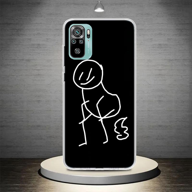 

Чехол для телефона с изображением мультяшного человечка-стикмана для Xiaomi Redmi Note 10 11 12 13 14 Pro Plus 14S 13 12S 11S 11T 11E 10S, мягкий Coque R. Redmi Note 13 Pro 5G