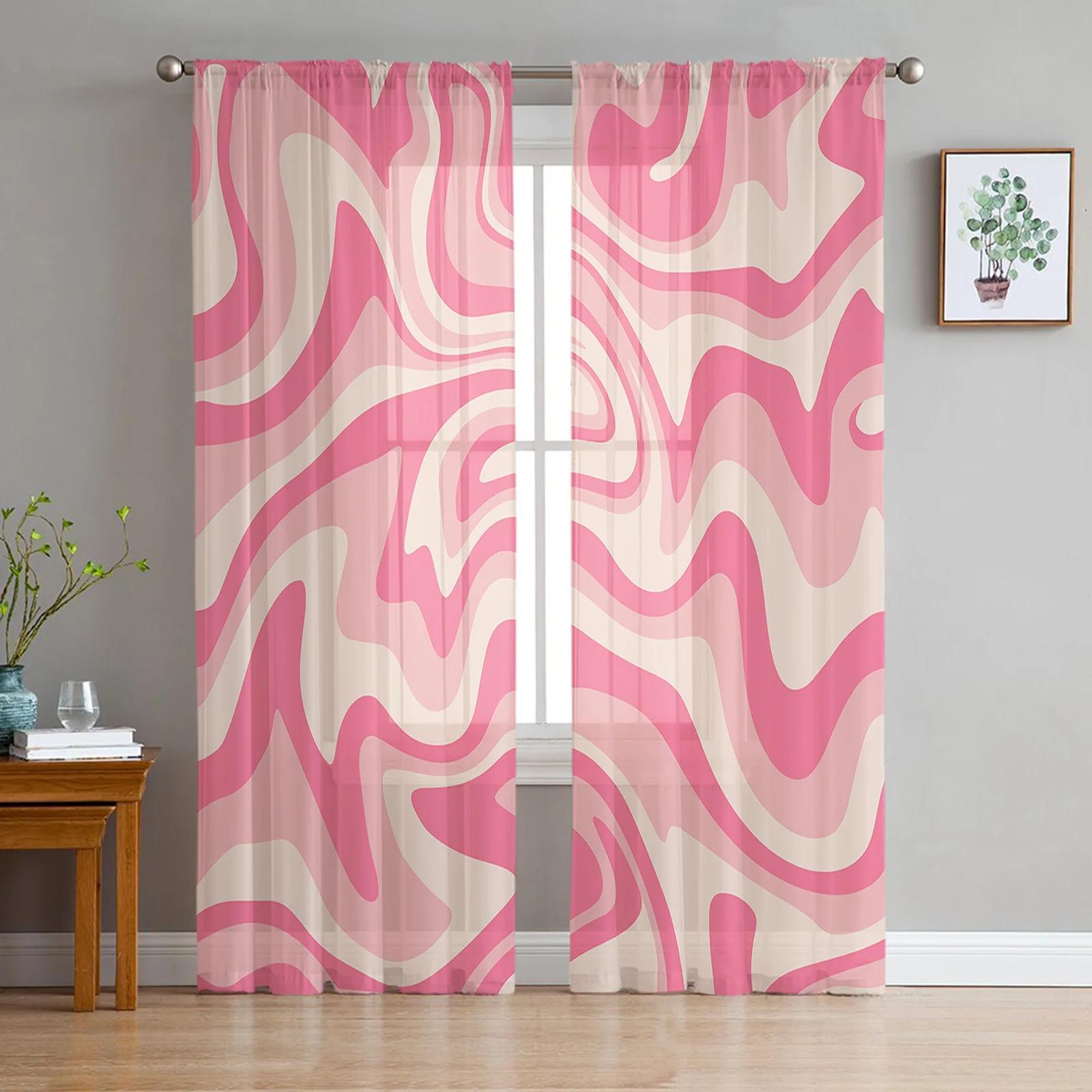 

Love Floral Blush Pink Plaid Transparent Drapes for Bed Chamber Living Room Ornamentation Window Panel Curtain Perfect for Cooking Area Netting W135 x H115cm x1&Grommet Top