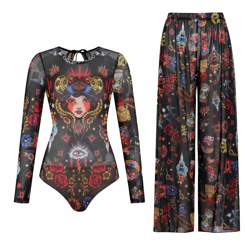 Costume da Bagno Solare Donna Alta Elasticità Ispessito Rete Pantaloni Larghi Costumi da Bagno Europei e Americani Fitness Intero