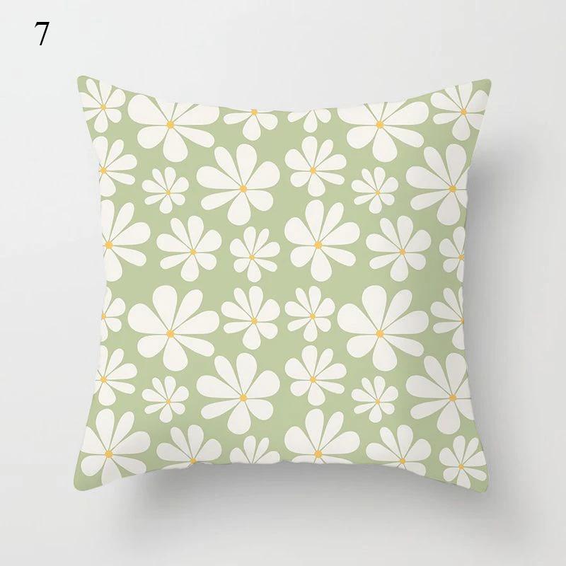 Exquisite Fresh Green Printing Pattern Cushion Cover for Home Living Room Sofa Decoration Pillow