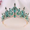 DIEZI Corona Tiara Barocca Vintage con Cristalli AB per Donne Ragazze Matrimonio Festa Elegante Lusso Corona di Strass Acconciatura Gioielli