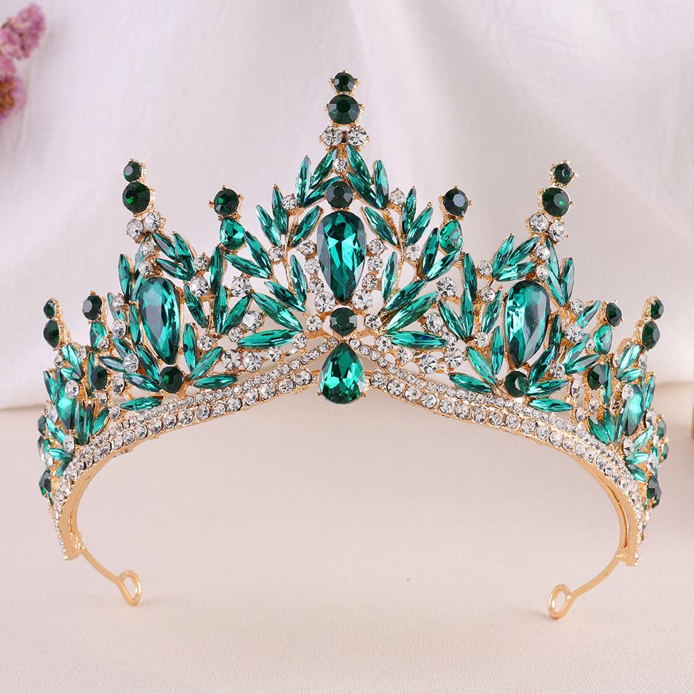 DIEZI Corona Tiara Barocca Vintage con Cristalli AB per Donne Ragazze Matrimonio Festa Elegante Lusso Corona di Strass Acconciatura Gioielli
