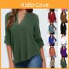 Stylish Women's Casual Long Sleeve V-neck T-shirt Pullover Tunic Blouse Options