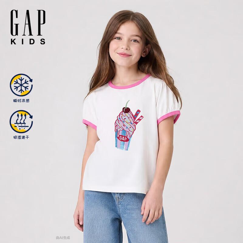 GAP Girls  2026 Summer Short Sleeve T-Shirt 160/76