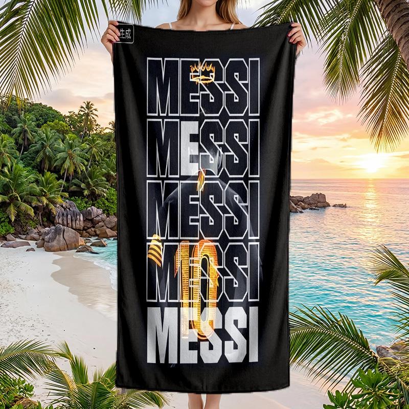 Asciugamano da Spiaggia Lionel Messi Morbido Microfibra Asciugamano Estivo Asciugatura Rapida Assorbente per Spiaggia Piscina Viaggio