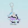 Egg Party Arena Q Keychain: Cute Cartoon Acrylic Game Pendant Backpack Charm