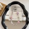 Luminous Rose Phone Chain Alloy Butterfly Crystal Keychain Girl Anti-Lost Wrist Strap Bracelet Earphone Case Charm Bag Decor