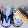 1 Pair Of Nylon Shoe Brushes, With Soft And Hard Bristles Suitable For Deep Cleaning, A Durable Household Shoe Care Tool.