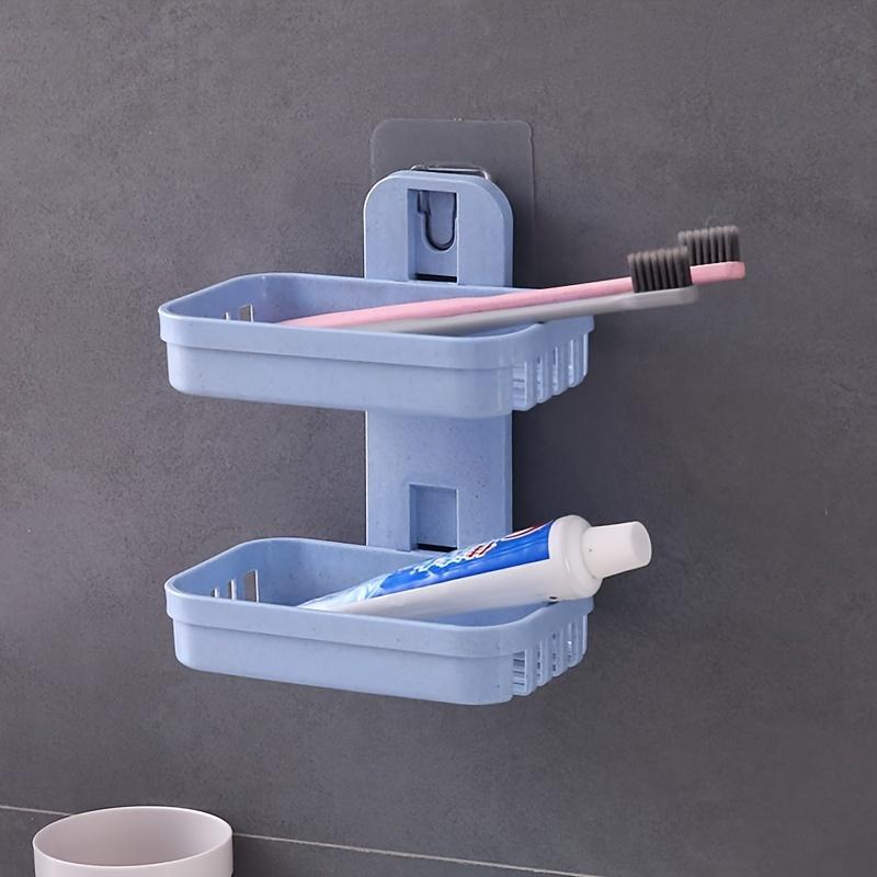 No punching double-layer soap box storage rack soap rack rack non-marking paste