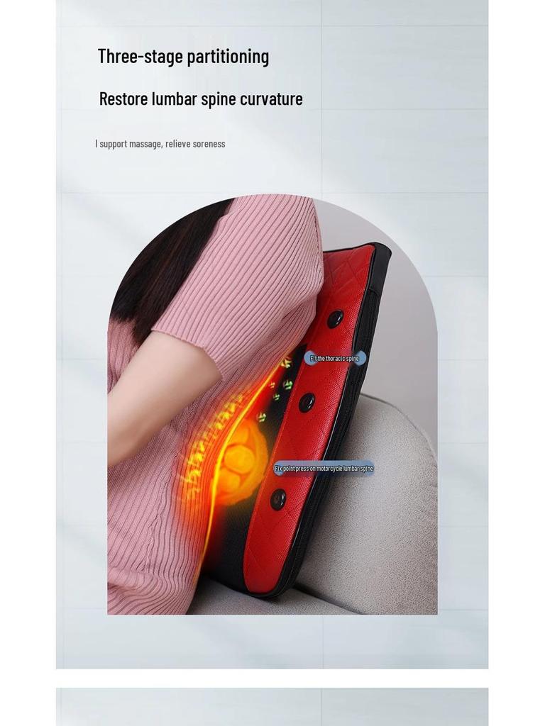 Lumbar Heating & Hip Massager: Multifunctional Seat and Backrest Cushion for Home and Office.