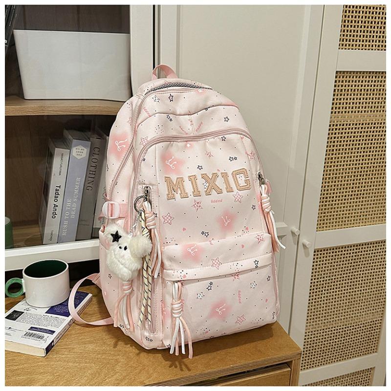 School Bag Women's New Japanese Ins High Value, Fresh and Sweet Star Makeup Bag, Light and Largecapacity Backpack